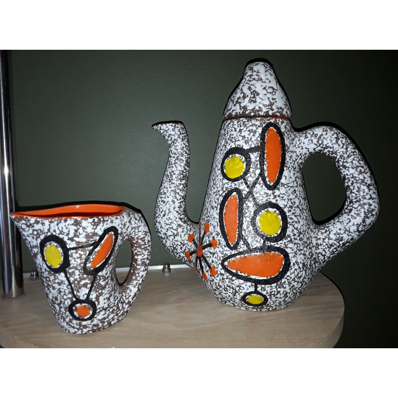 Vintage ceramic coffee set by Vallauris