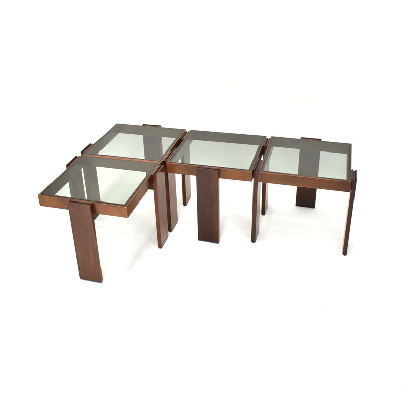Set of 4 stackable coffee tables by Cassina