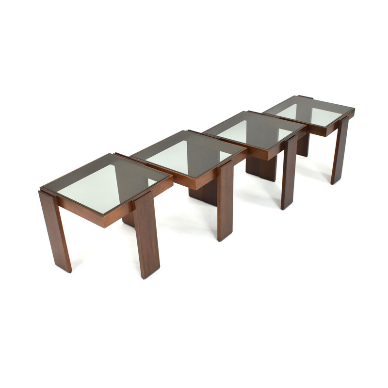 Set of 4 stackable coffee tables by Cassina