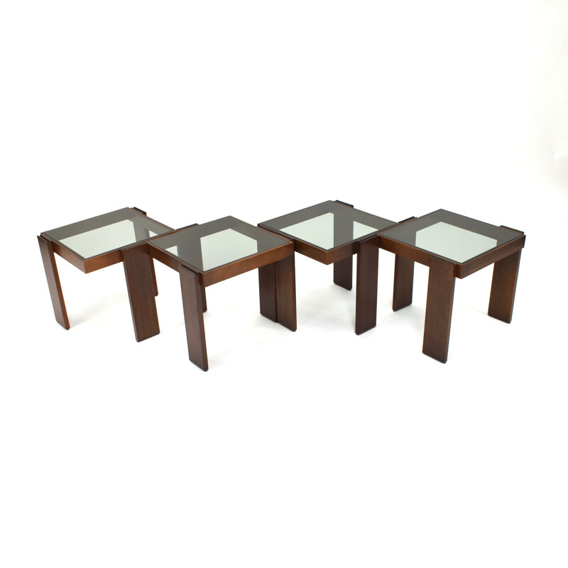 Set of 4 stackable coffee tables by Cassina