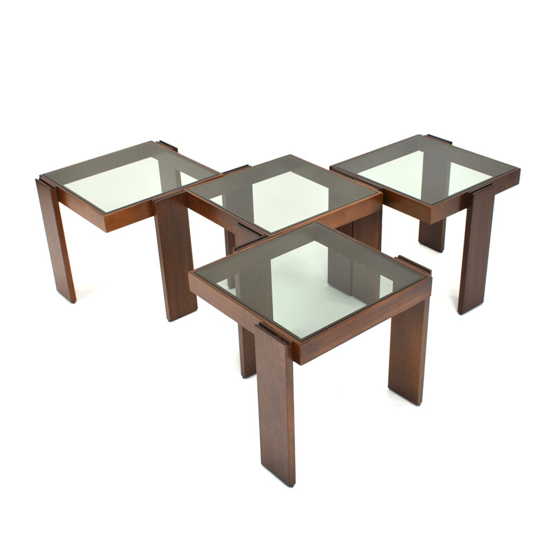 Set of 4 stackable coffee tables by Cassina