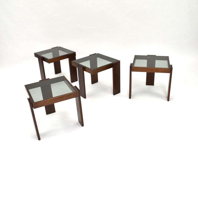 Set of 4 stackable coffee tables by Cassina