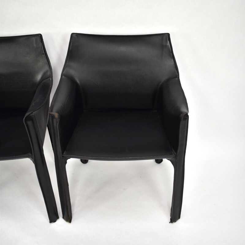 Set of 6 vintage armchairs CAB 413 by Mario Bellini for Cassina