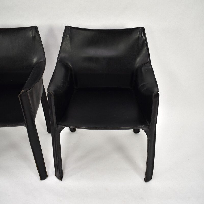 Set of 6 vintage armchairs CAB 413 by Mario Bellini for Cassina