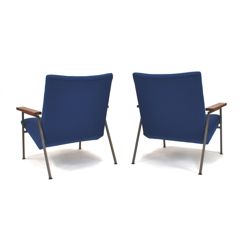 Set of 2 vintage blue lounge chairs by Rob Parry for Gelderland