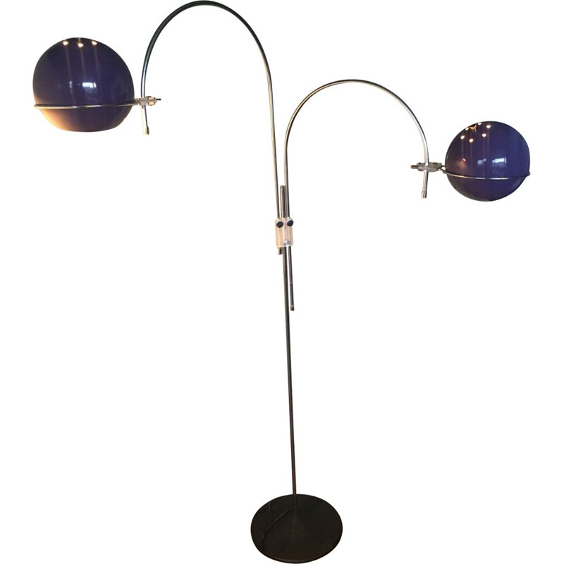 Vintage purple arc floor lamp from Gepo