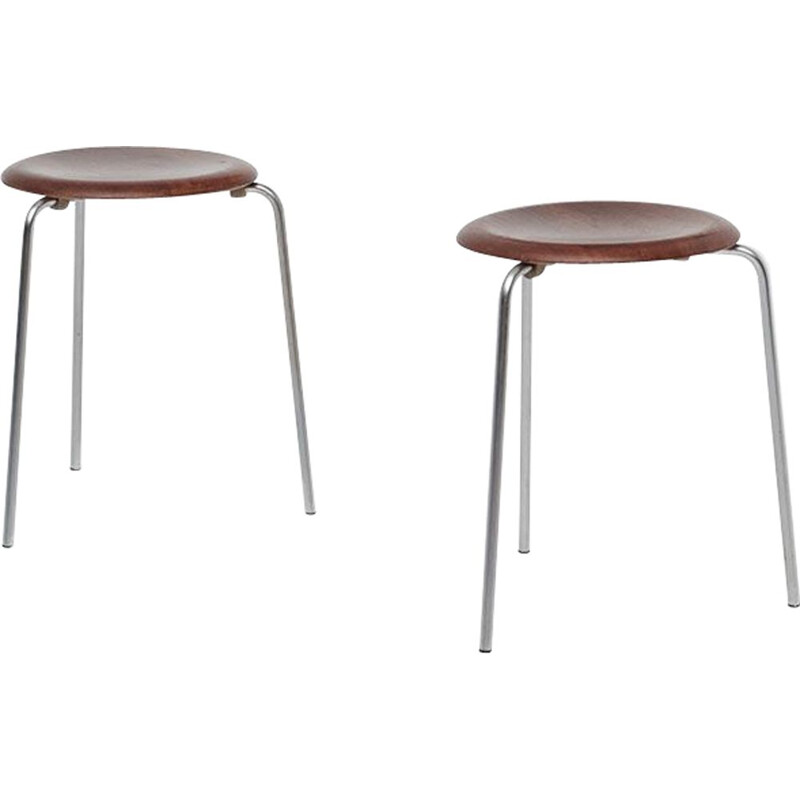 Set of 2 dot stacking stools by Arne Jacobsen