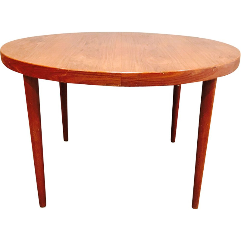 Vintage Scandinavian round dining table in rosewood