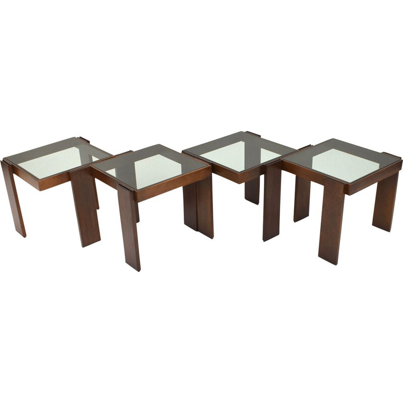 Set of 4 stackable coffee tables by Cassina