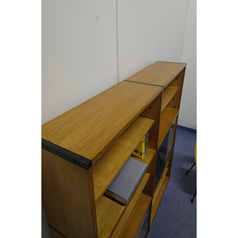 Modular bookcase in blond beechwood, ARP - 1950s