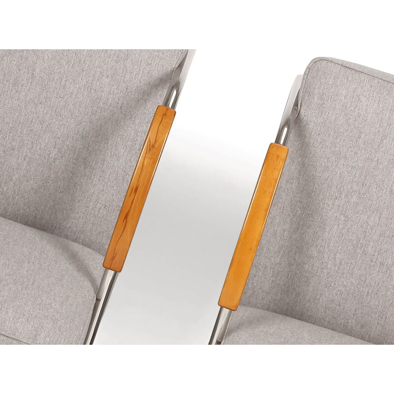 Set of 2 vintage armchairs in tubular steel by Mücke-Melder