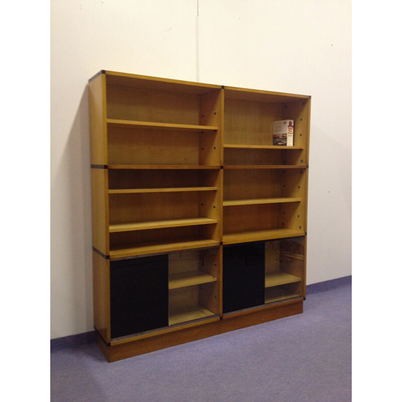 Modular bookcase in blond beechwood, ARP - 1950s