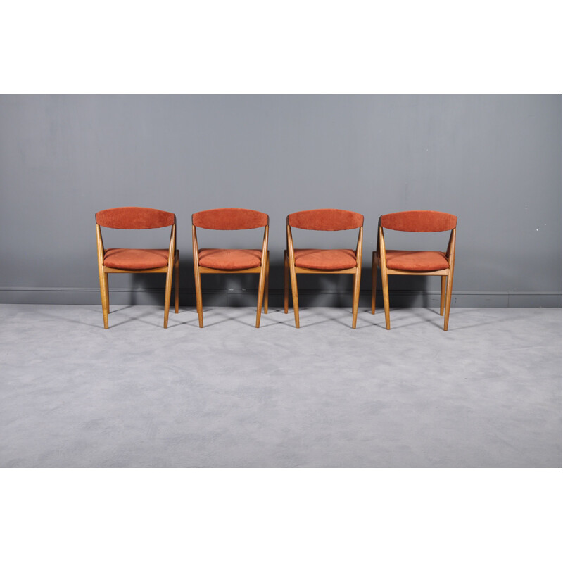 Set of 4 vintage Danish dining chairs model 31 in teak by Kai Kristiansen for Scho Andersen