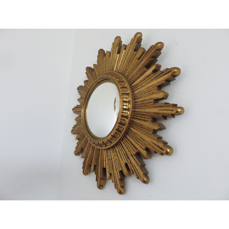 Vintage golden sun witch eye mirror