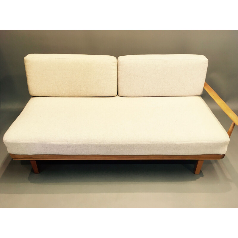 Vintage Scandinavian white sofa 5 seater