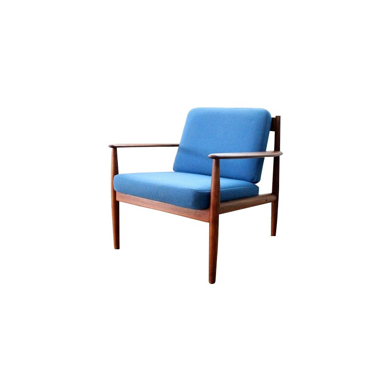 Pair of 118 Scandinavian armchairs in teak and wool, Grete JALK, France & Son edition - 1950s