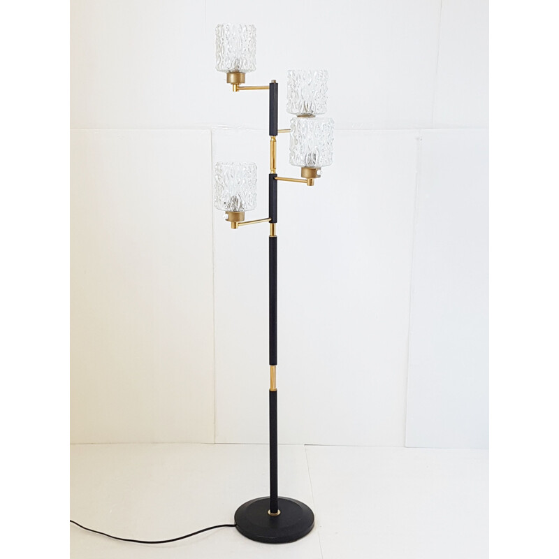 Vintage French floor lamp in brass