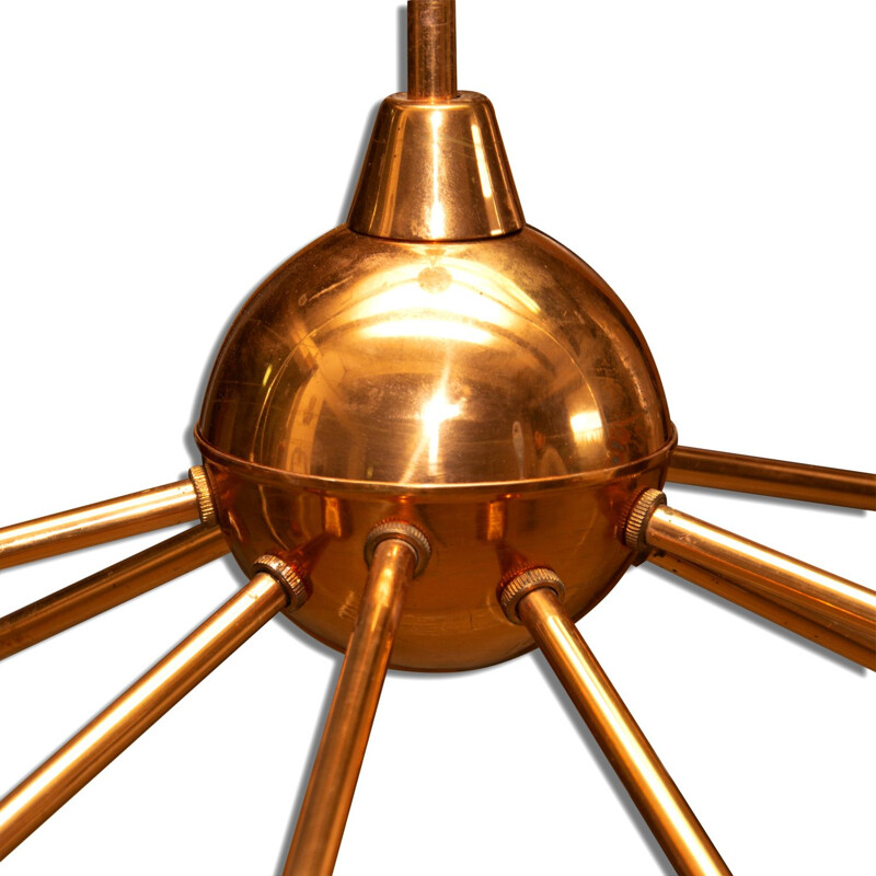 Vintage italian space age copper Sputnik chandelier 1960s 