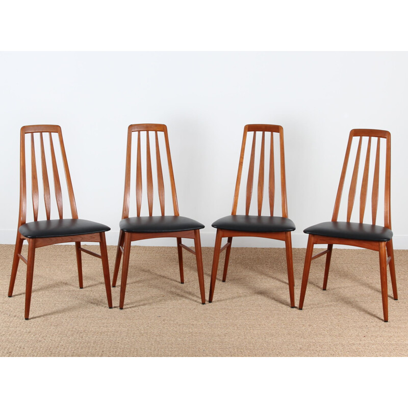 Set of 4 Scandinavian teak chairs model Eva