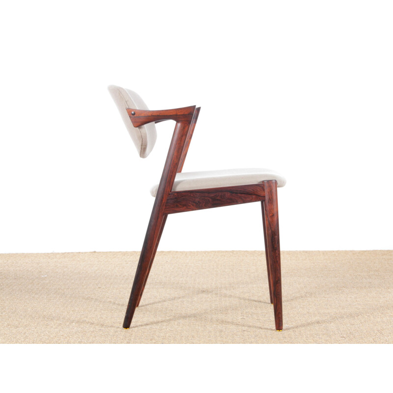 Set of 8 chairs in oak, model 42, Kai Kristiansen