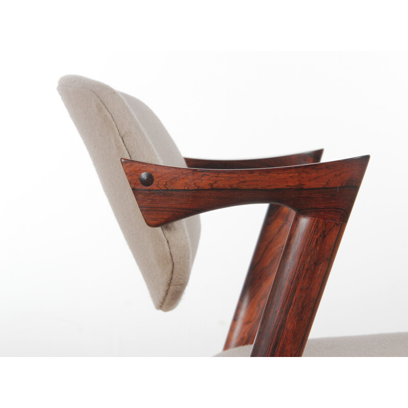 Set of 8 chairs in oak, model 42, Kai Kristiansen