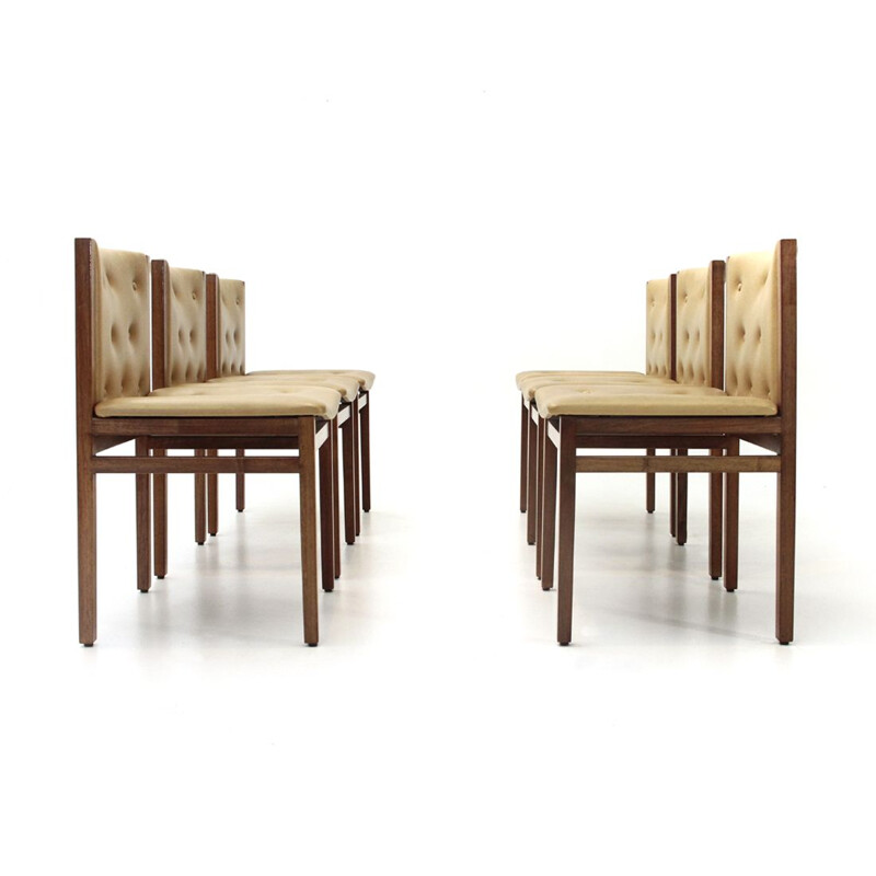 Set of 6 vintage dining chairs by Tito Agnoli for La Linea 1960