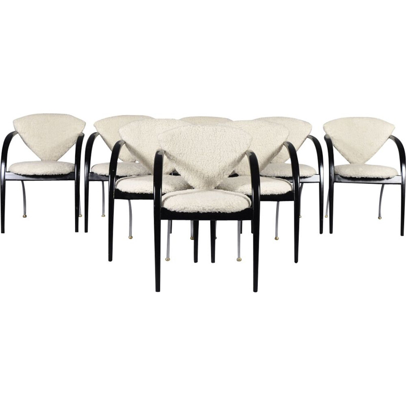Set of 8 vintage dining chairs by Helmut Lübke for Lübke