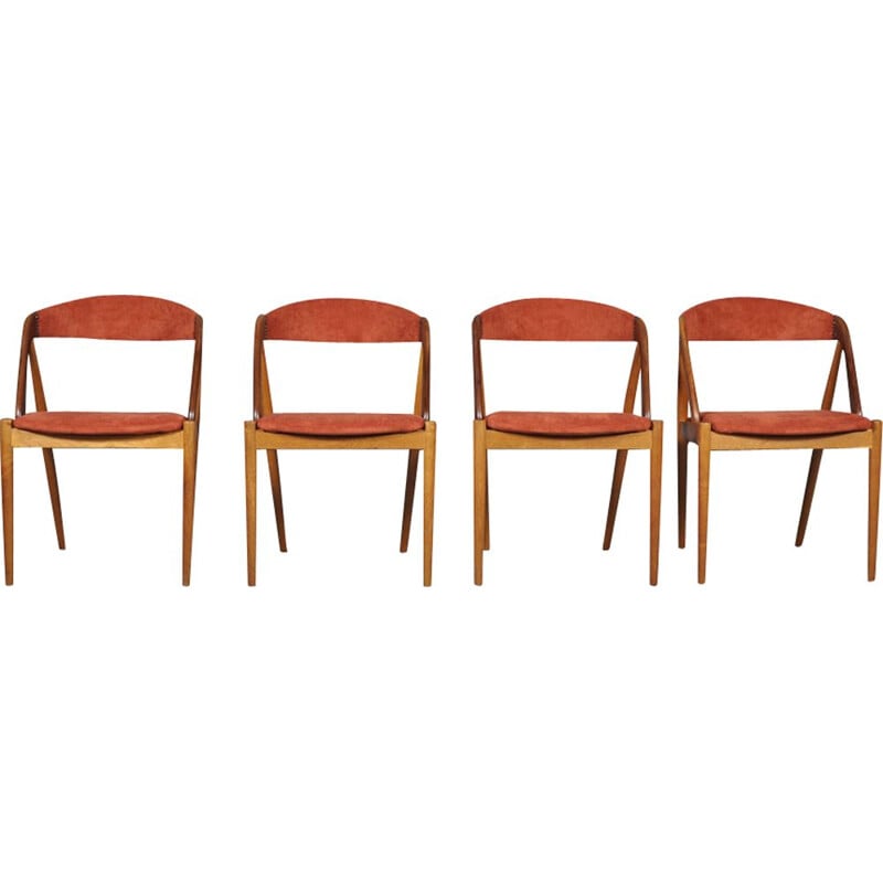 Set of 4 vintage Danish dining chairs model 31 in teak by Kai Kristiansen for Scho Andersen