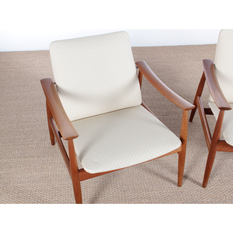 Pair of Scandinavian teak armchairs model 138