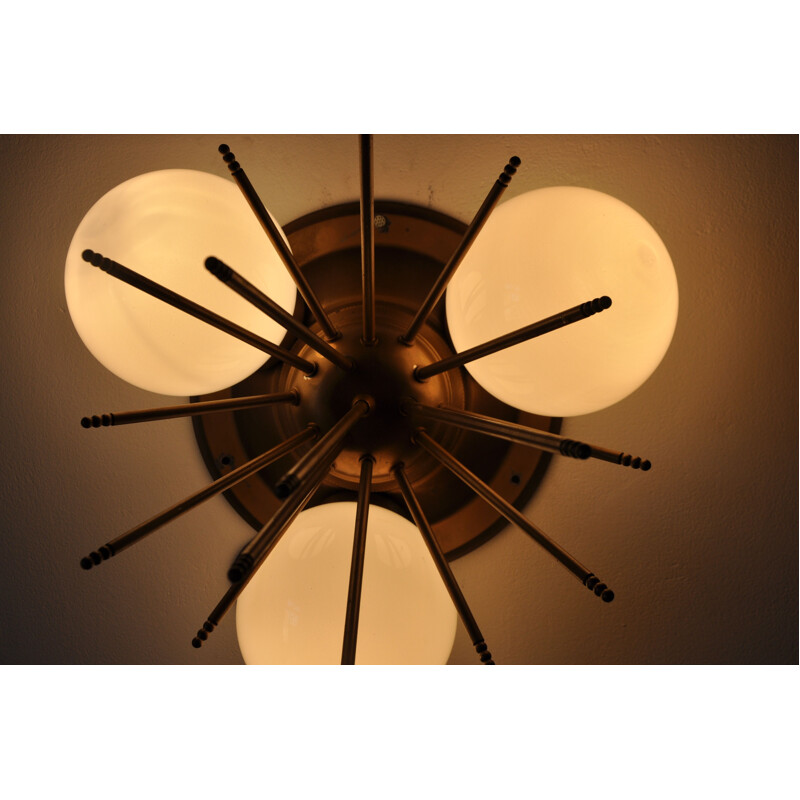 Vintage gold Sputnik wall lamp, 1980