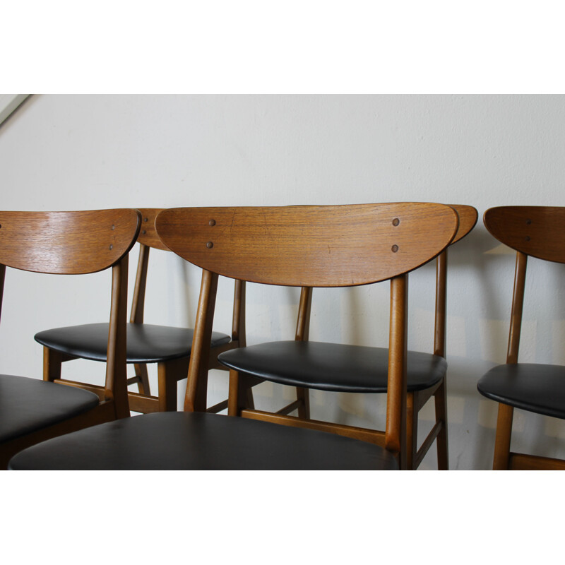 Set of 6 vintage Scandinavian dining chairs