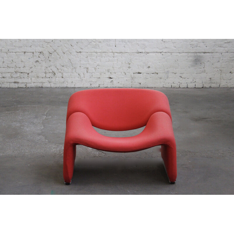 Vintage red armchair "Groovy" by Pierre Paulin for Artifort