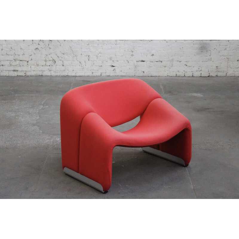Vintage red armchair "Groovy" by Pierre Paulin for Artifort