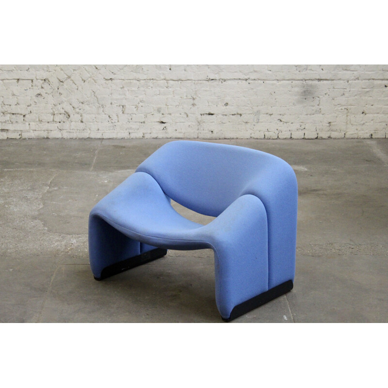 Vintage blue armchair "Groovy" by Pierre Paulin for Artifort