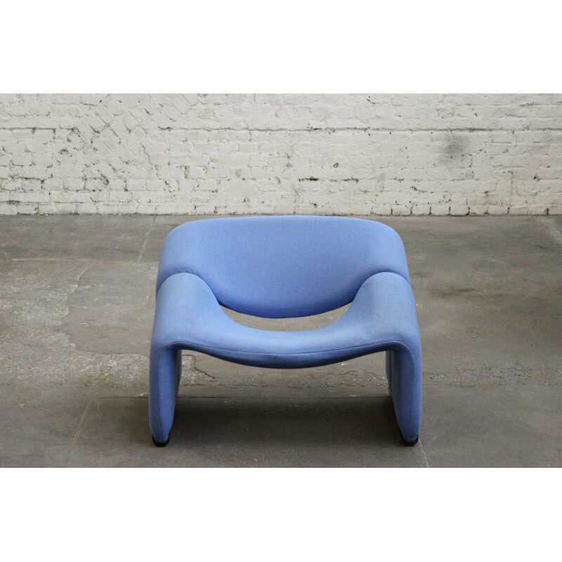 Vintage blue armchair "Groovy" by Pierre Paulin for Artifort