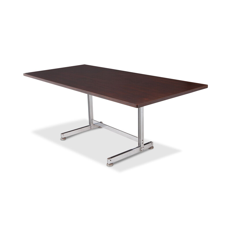 Vintage desk in chrome and plated steel by Jules Wabbes for Mobilier Universel