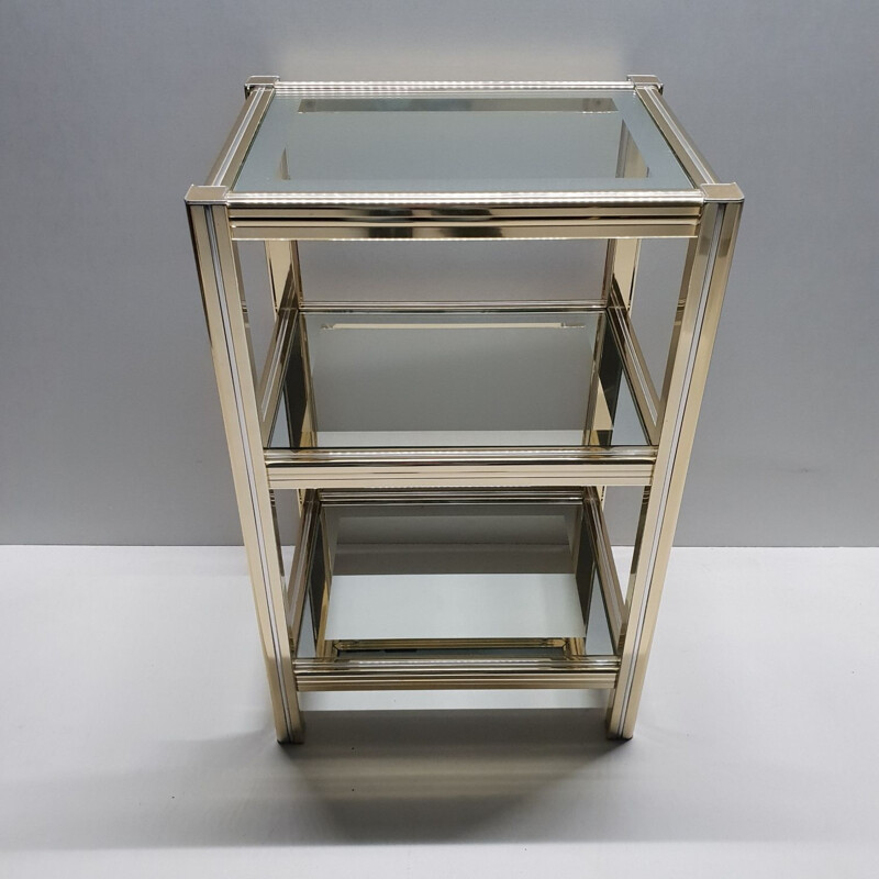 Vintage sidetable in metal and glass
