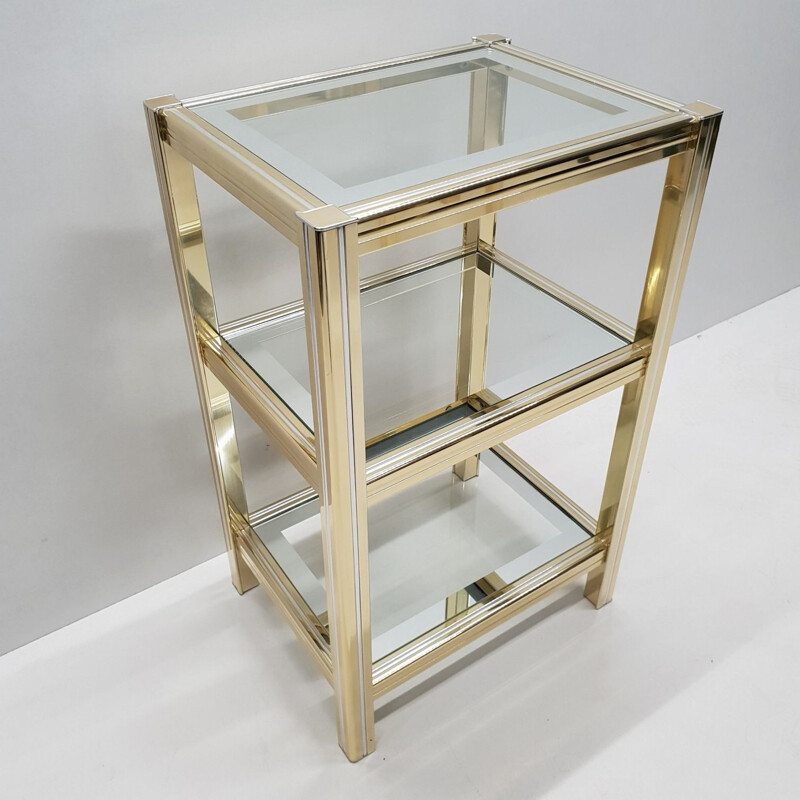 Vintage sidetable in metal and glass