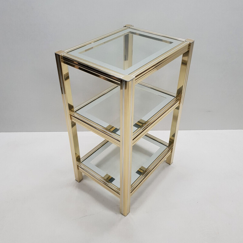 Vintage sidetable in metal and glass