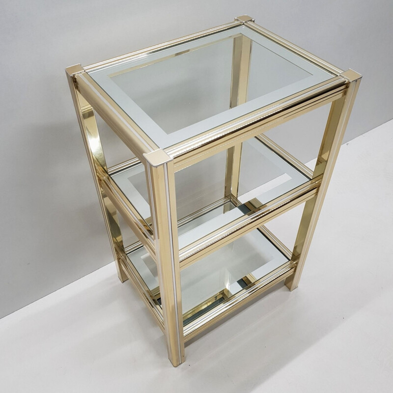 Vintage sidetable in metal and glass