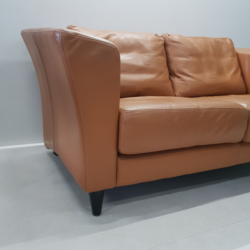 Vintage 2-seater sofa in leather by Molinari