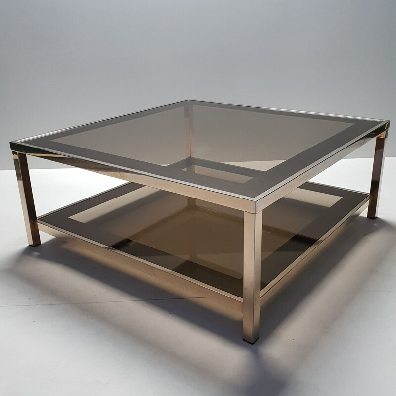 Vintage coffee table in 23Kt gold plated by Belgo Chrom