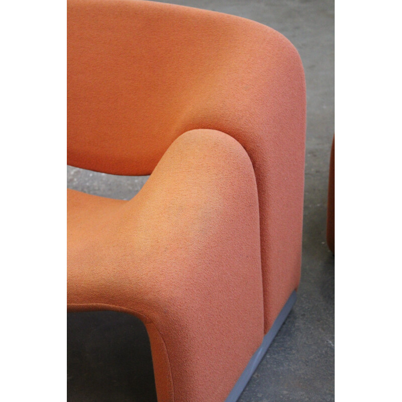 Vintage orange armchair "Groovy" by Pierre Paulin for Artifort
