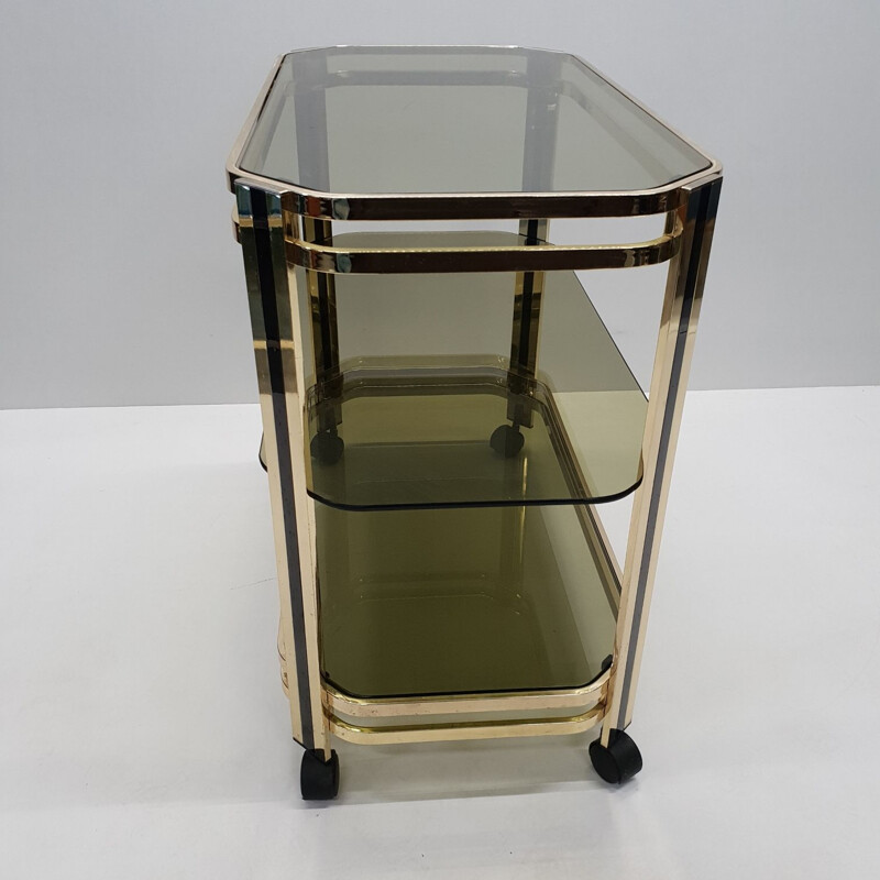 Vintage Italian serving cart with mirror