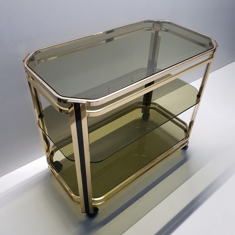 Vintage Italian serving cart with mirror