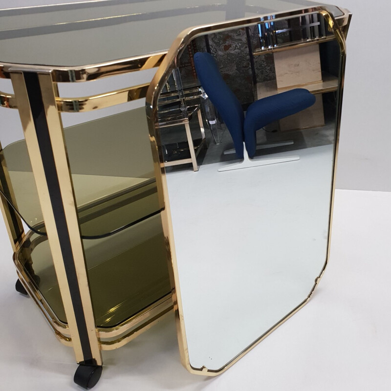 Vintage Italian serving cart with mirror