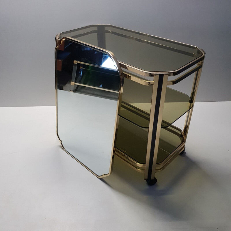 Vintage Italian serving cart with mirror