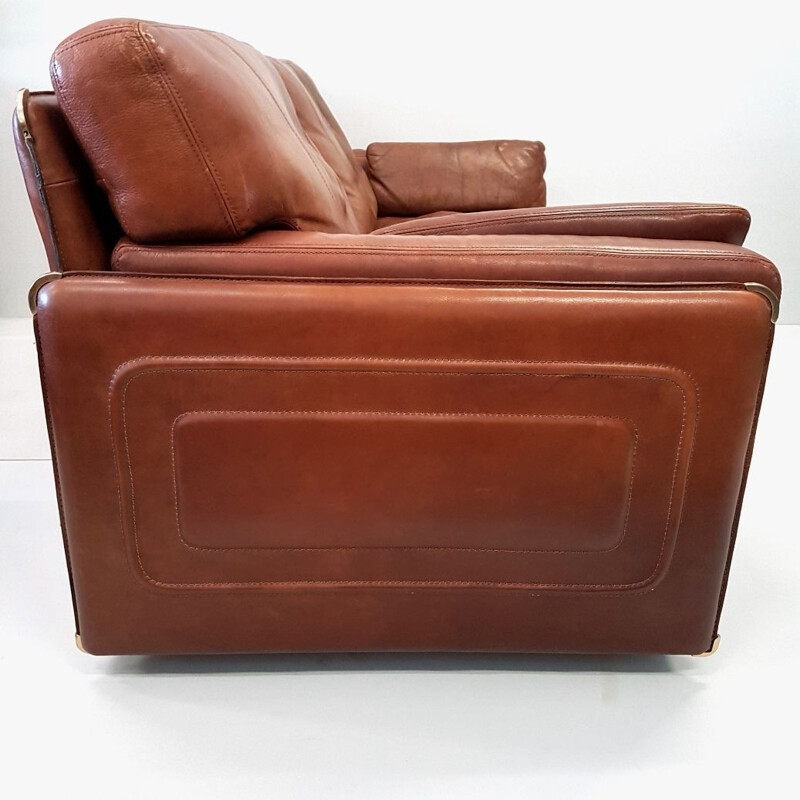 Vintage 3-seater soda Miami in leather by Baxter
