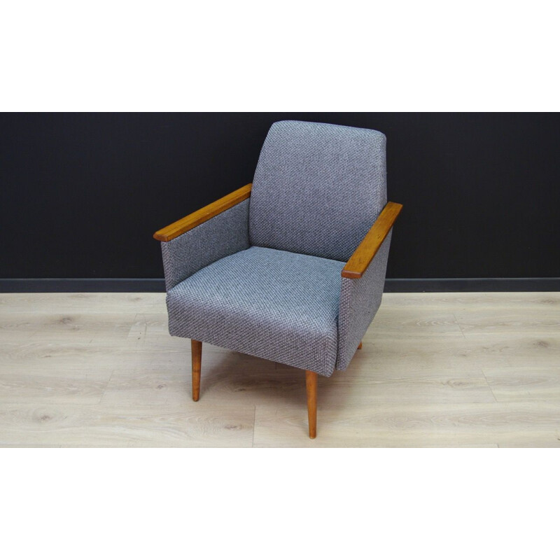 Vintage danish design armchair in grey fabric 1970