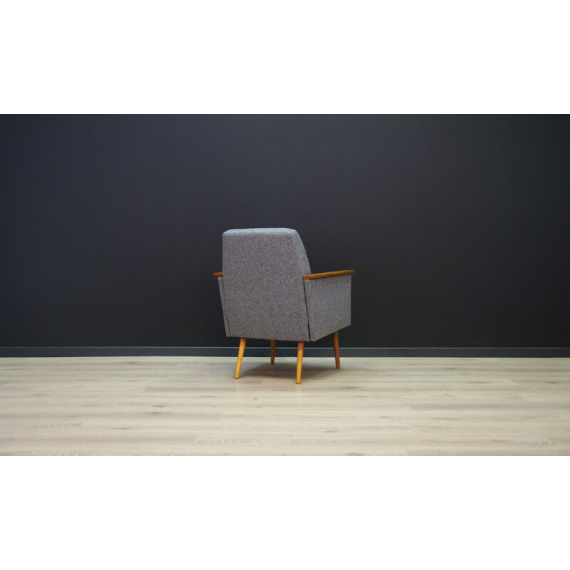 Vintage danish design armchair in grey fabric 1970